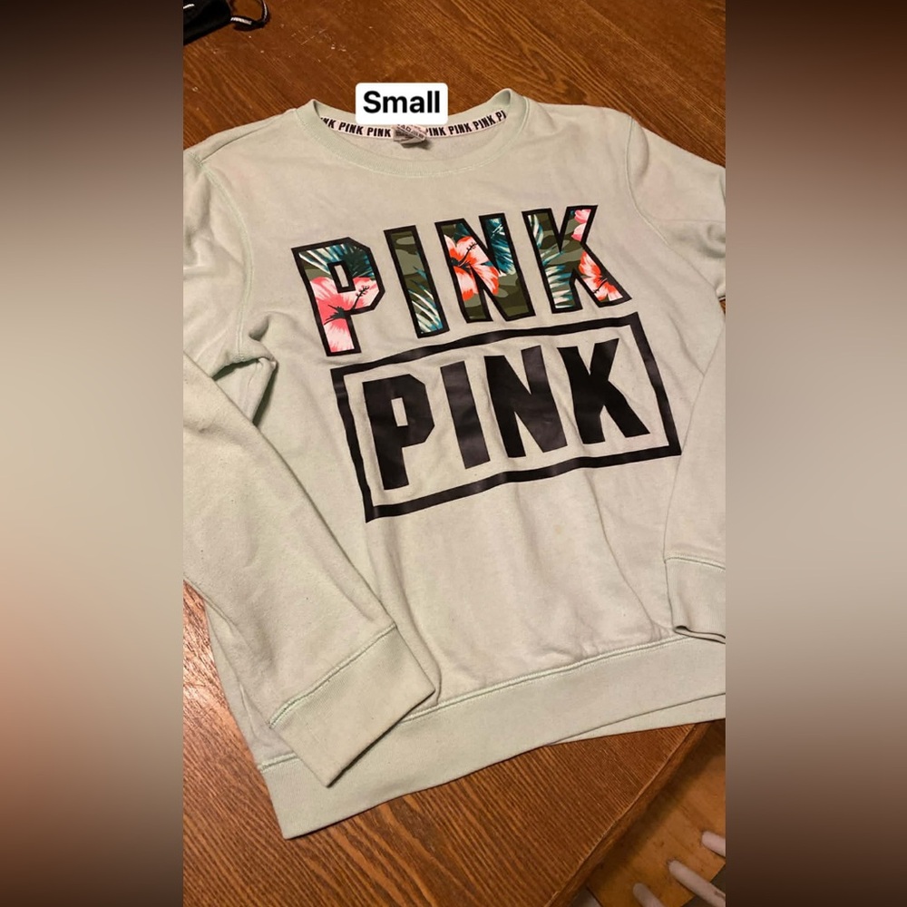 PINK Victoria's Secret Floral Logo Sweater